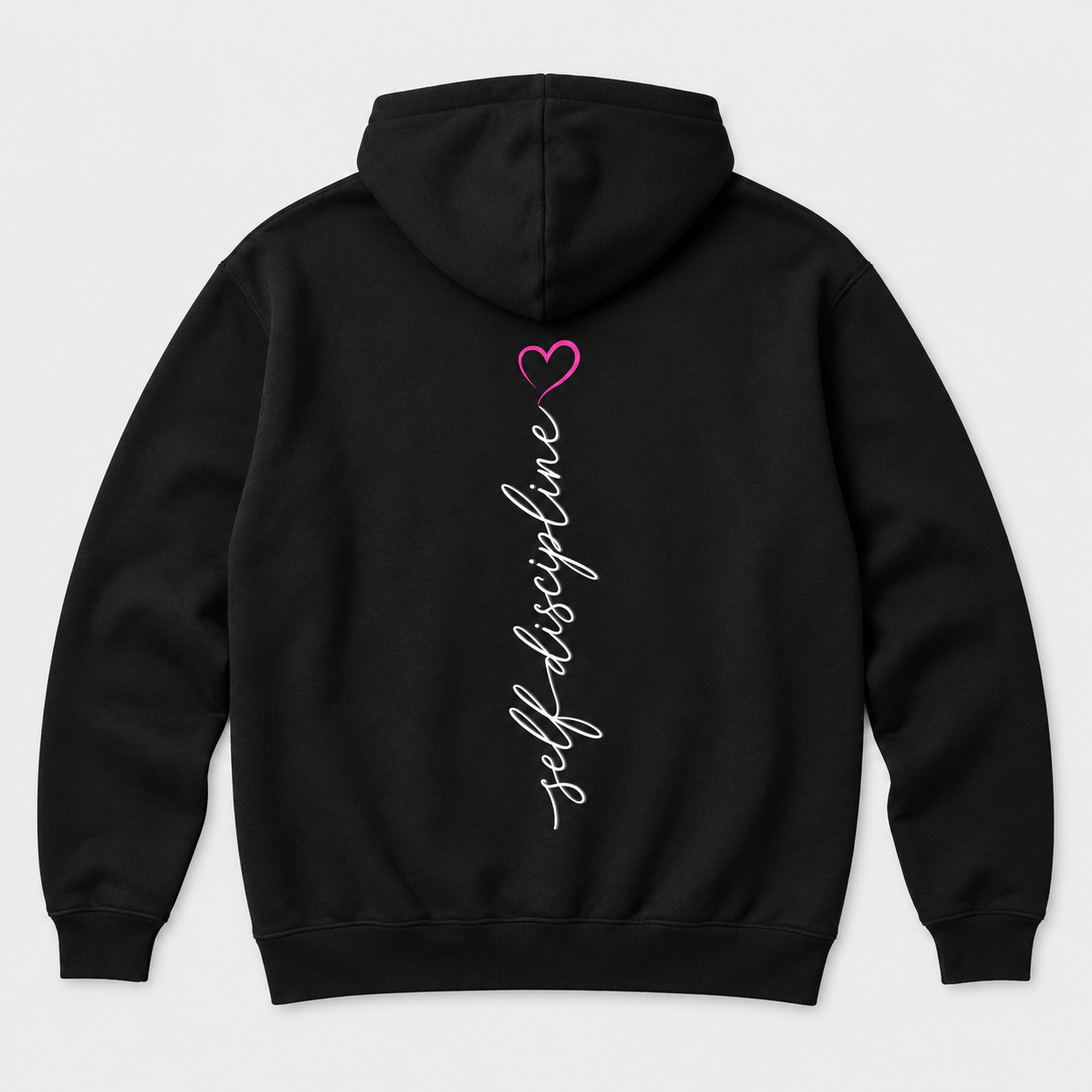 Black fleece hoodie with vertical self-discipline heart (26).png