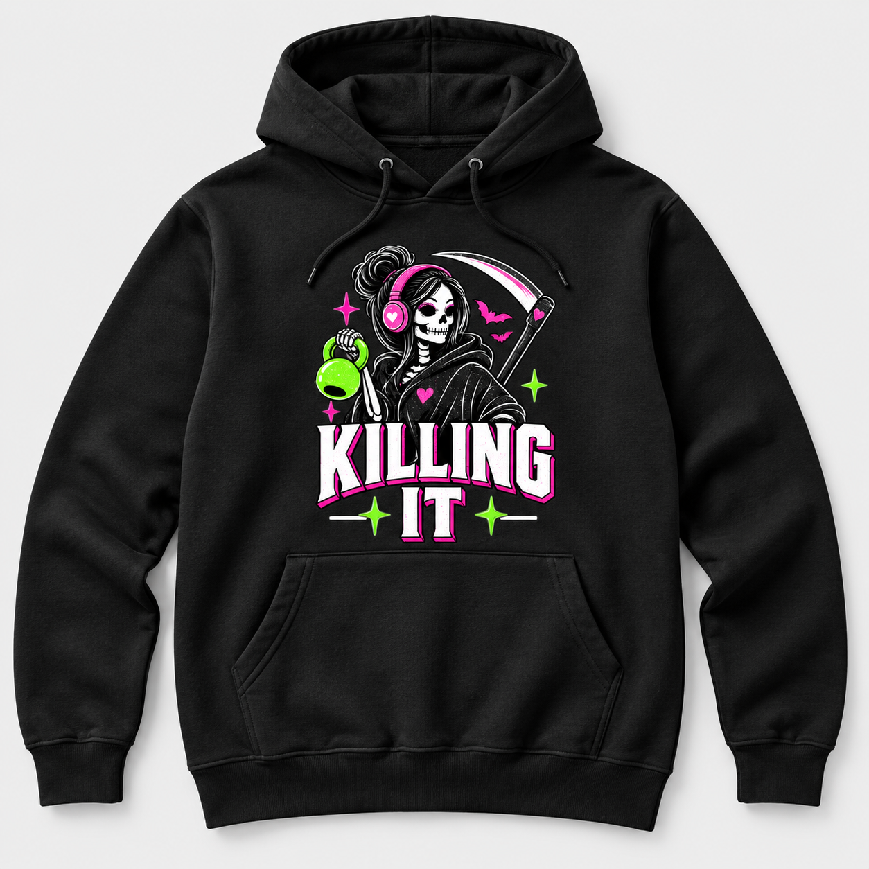 Black fleece hoodie with skeleton graphic (12).png
