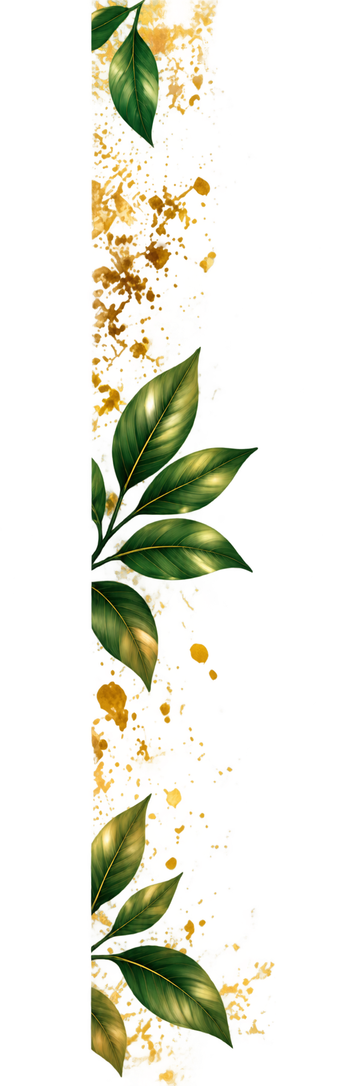 Elegant green and gold botanical border for Sarah Odamah’s Living Pure & Loving It Christian book website.
