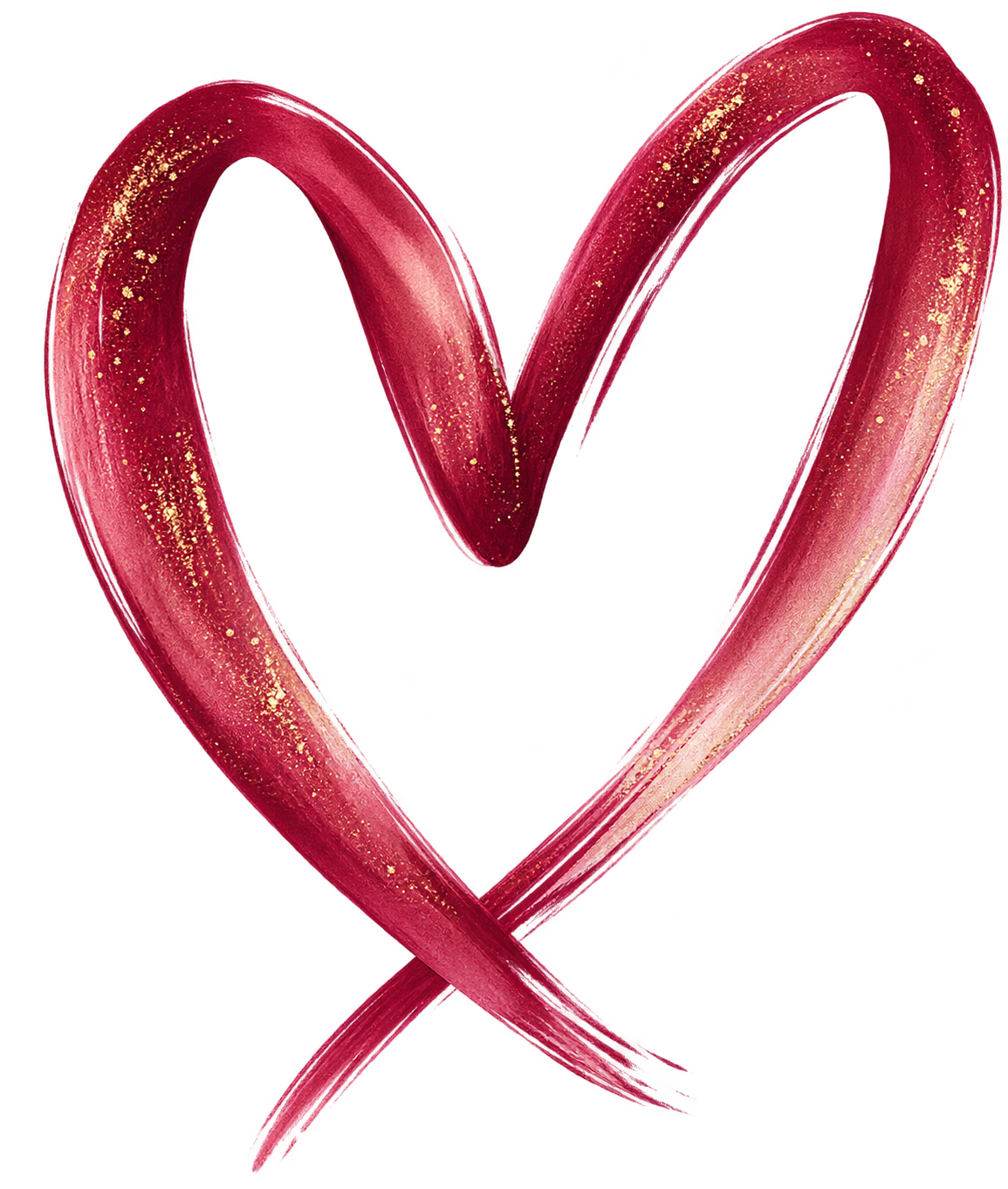 Hand-painted burgundy heart with subtle gold accents.