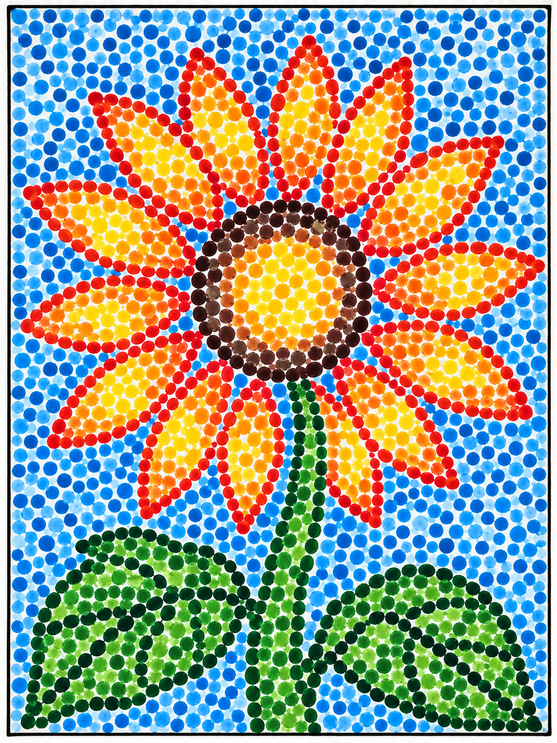 Colorful Q-Tip Dot Art Sunflower.png