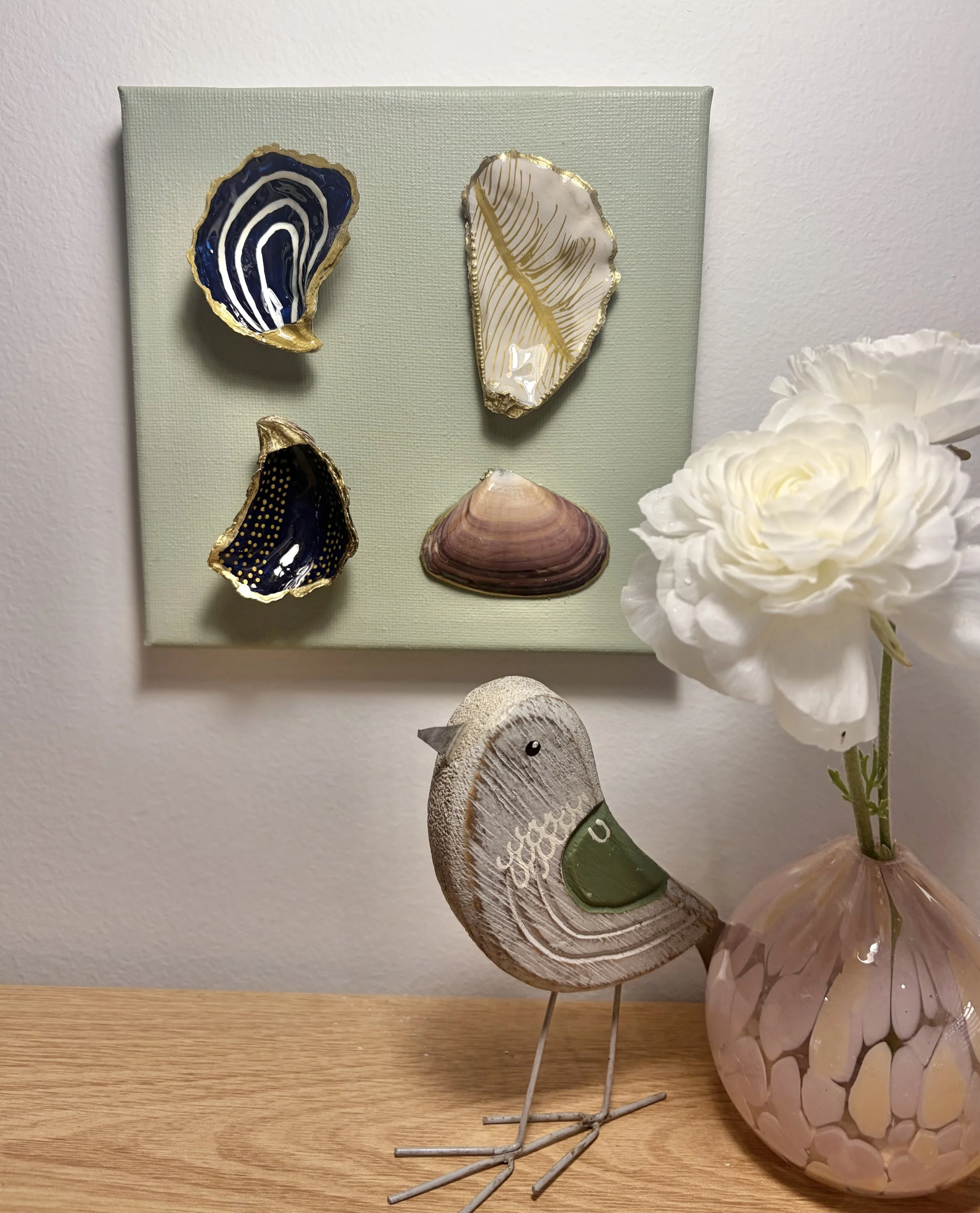 Untitled — Hand-Painted Shell Wall Art