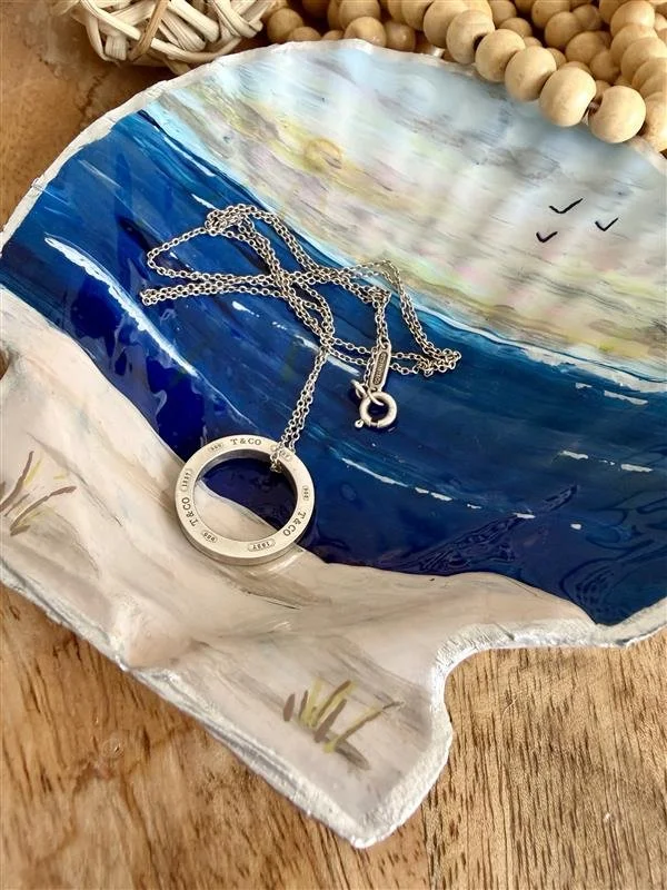 Hand-Painted Scallop Shell Ring Dish