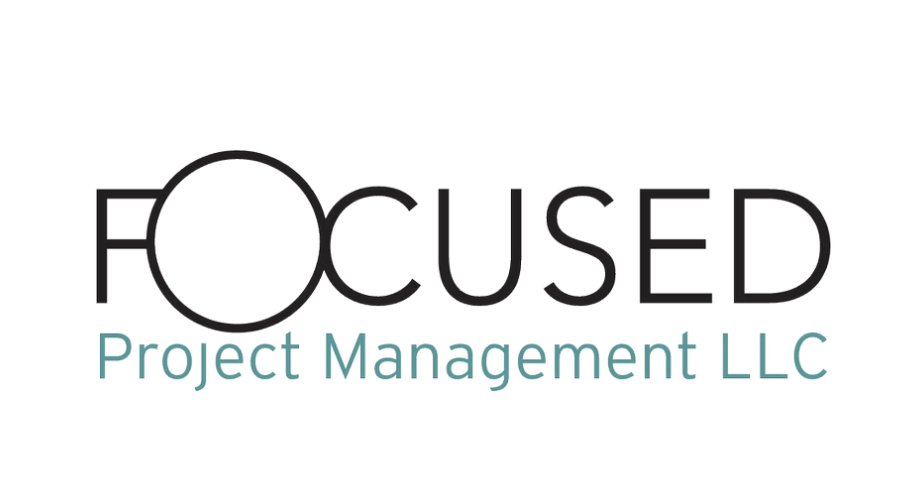 The logo of a company called FOCOUSED Project Management LLC, featuring the word 'FOCUSED' with the 'O' stylized as a magnifying glass, and the company name written below.