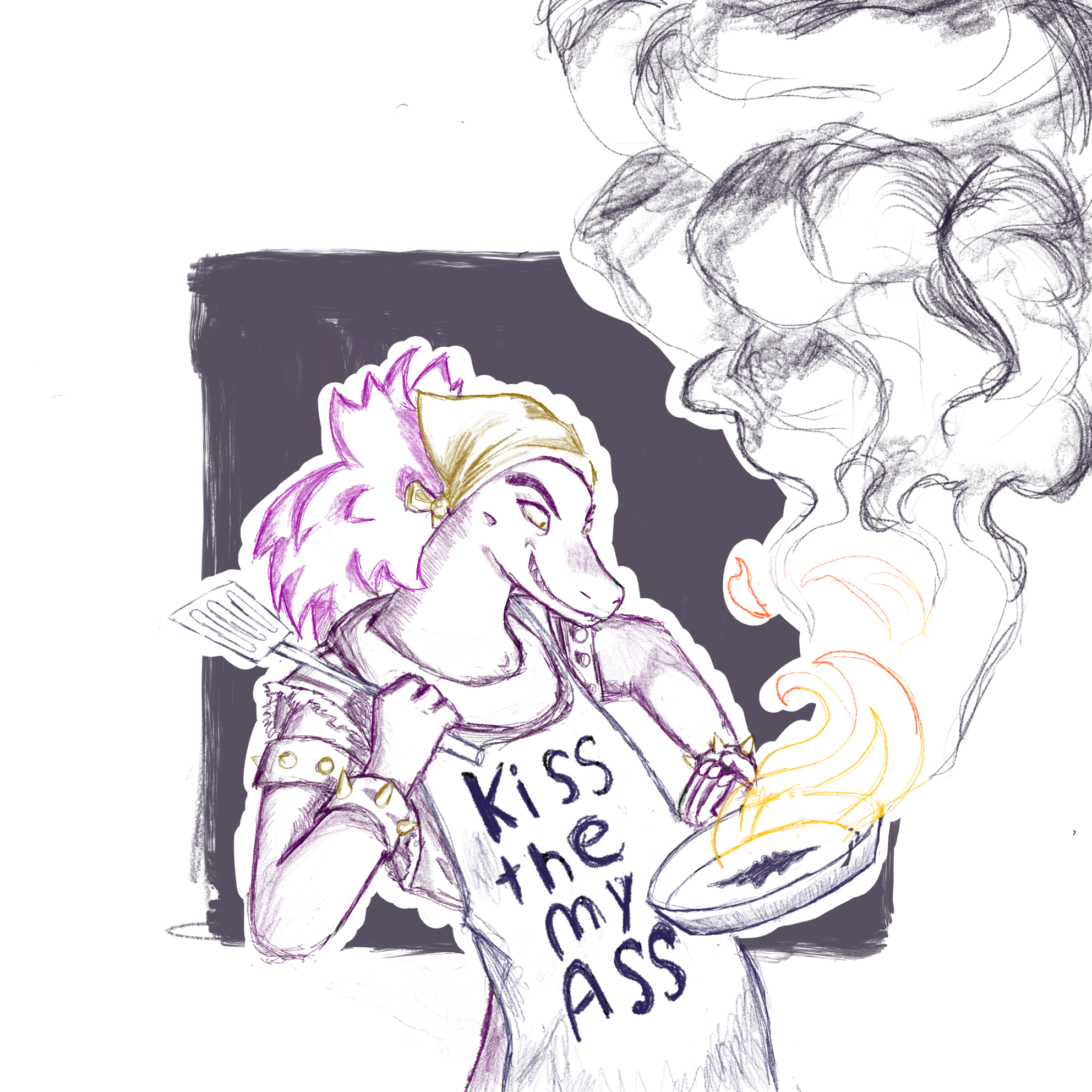 "Apron." Deltarune, Chapter 3. A quick doodle because I loved her outfit. 