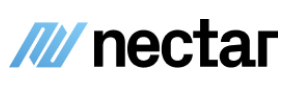 Logo with blue stylized 'N' and the word 'nectar' in black text