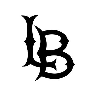 A black stylized letter B with an ornate, Gothic font style on a white background.