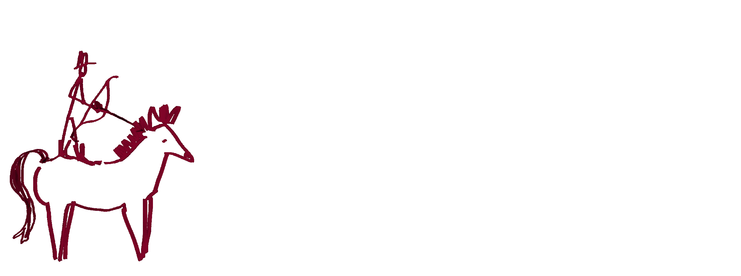 A minimalist line drawing of a unicorn in maroon and black colors with the word "unicorn" written in black, stylized, lowercase font next to it.