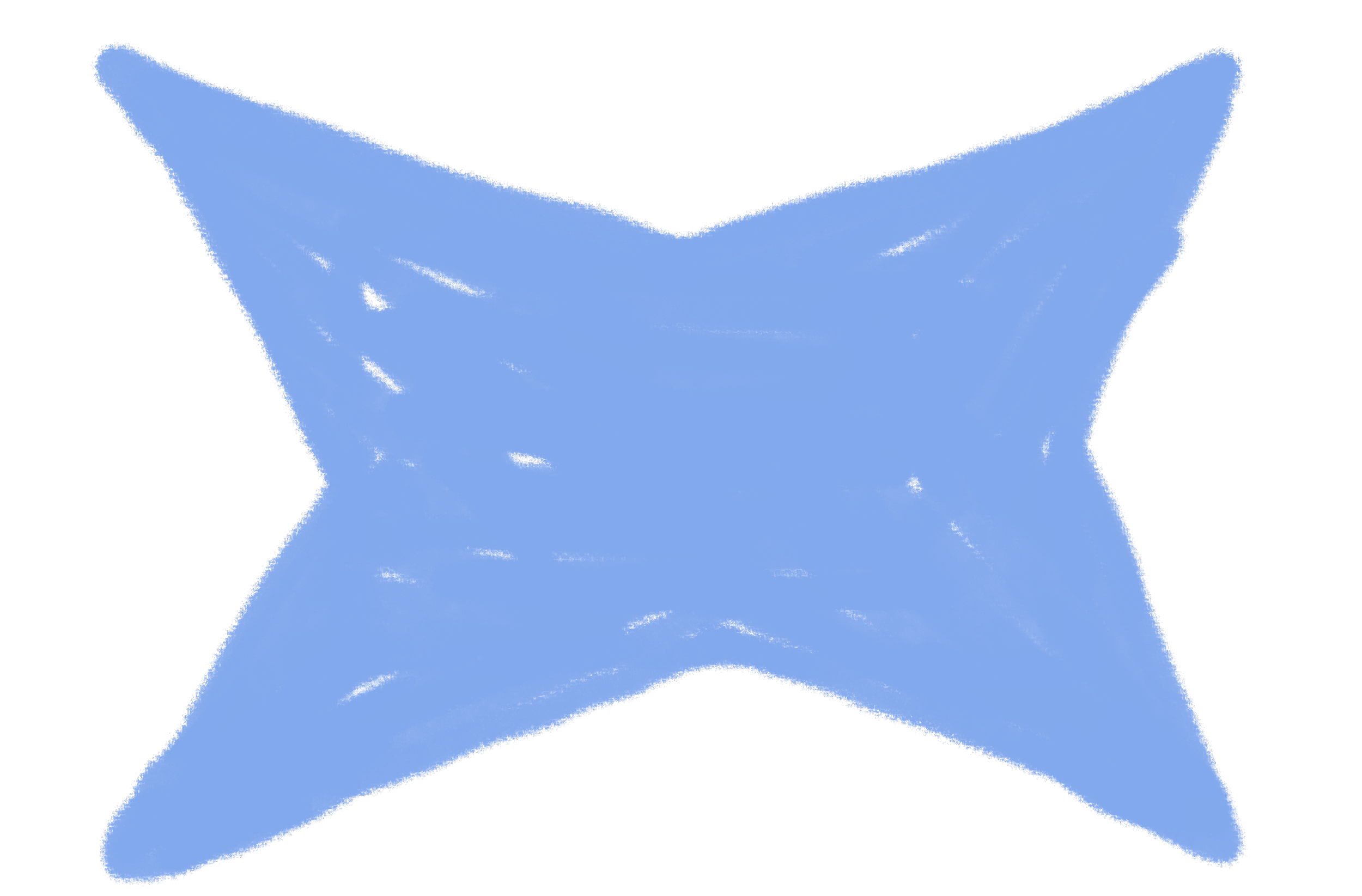 Illustration of a blue butterfly with black edges and spots on its wings.