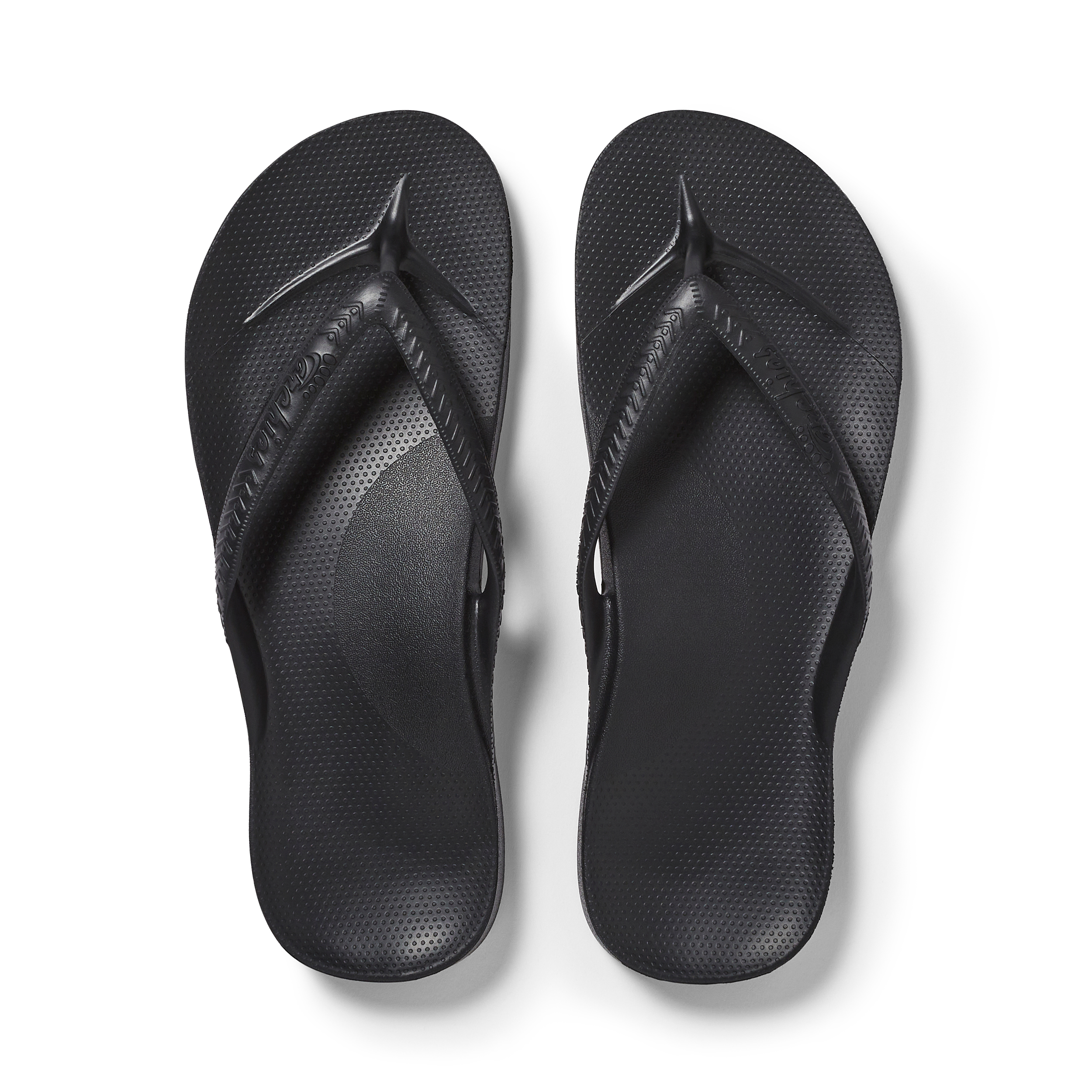 Archies arch support thongs black top.png