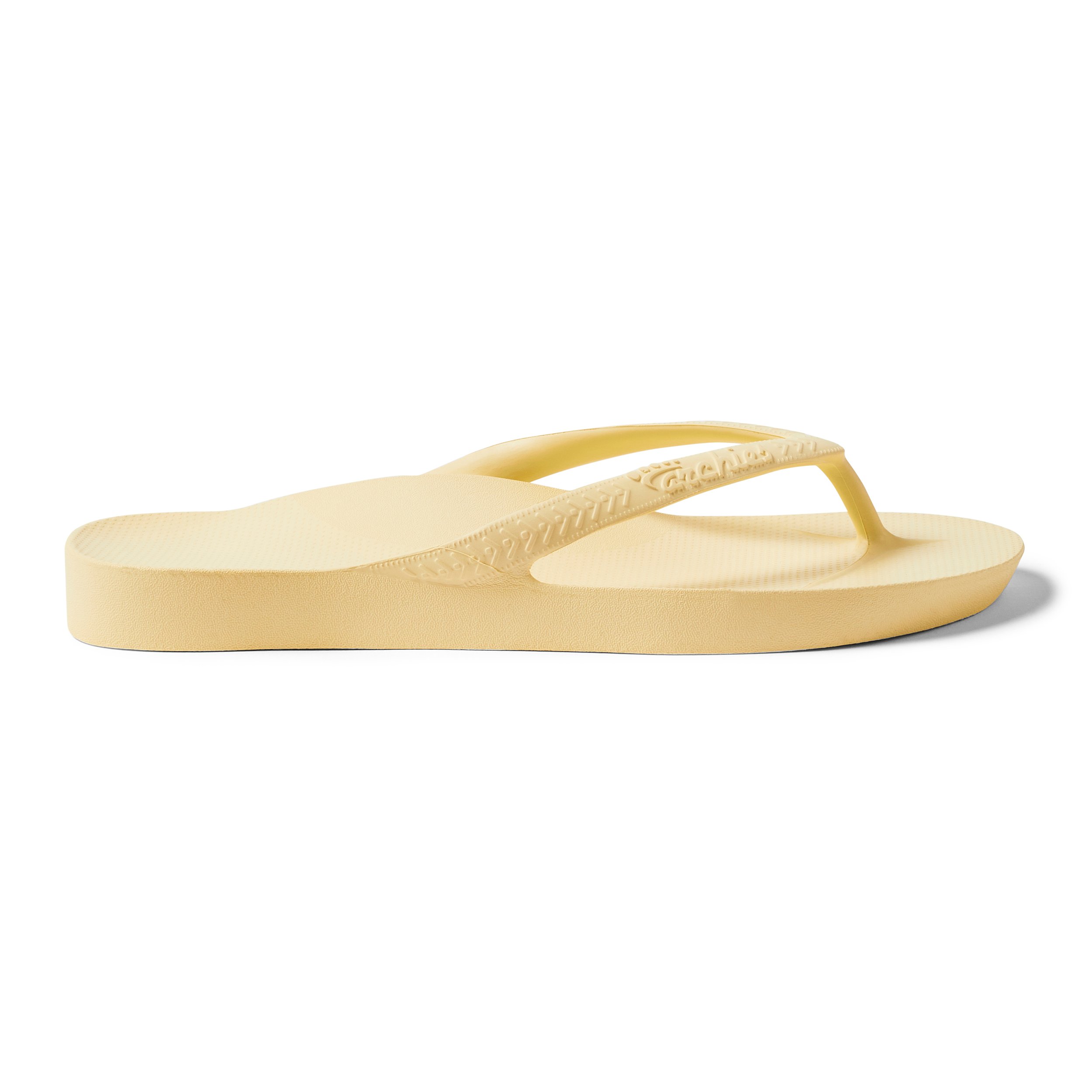 Archies arch support thongs Lemon right.jpg