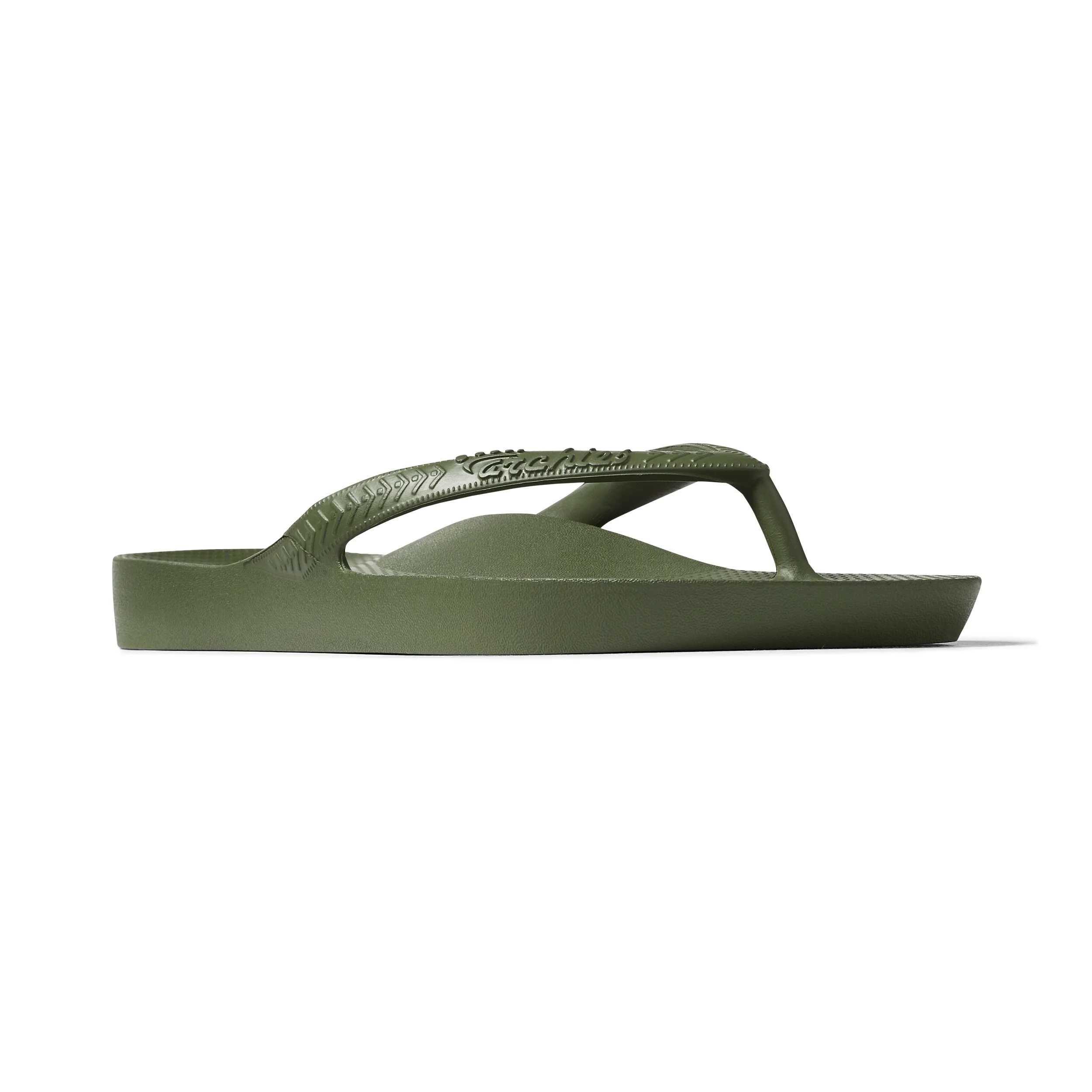 Archies arch support thongs Khaki front 3_4.jpg