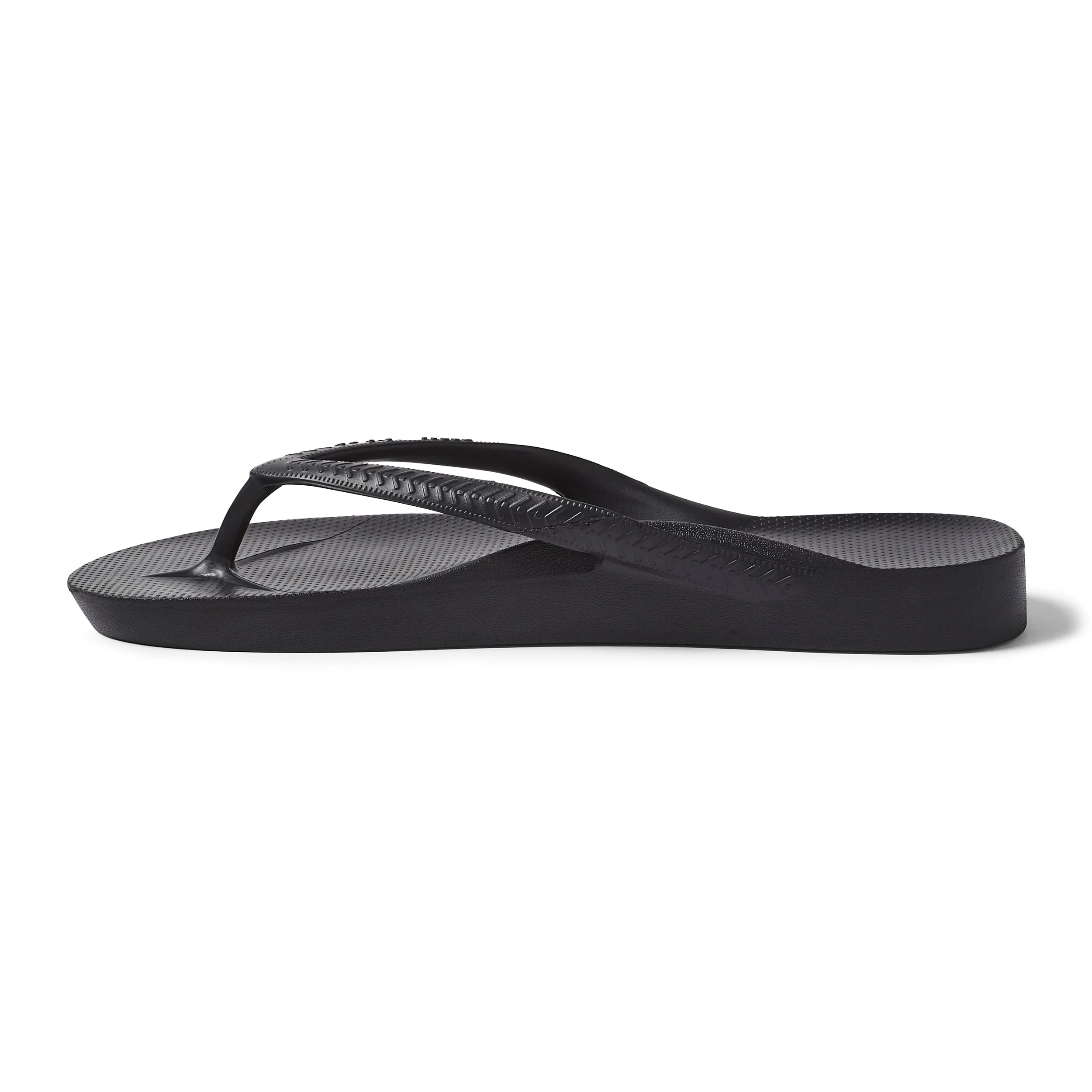 Archies arch support thongs black left.jpg