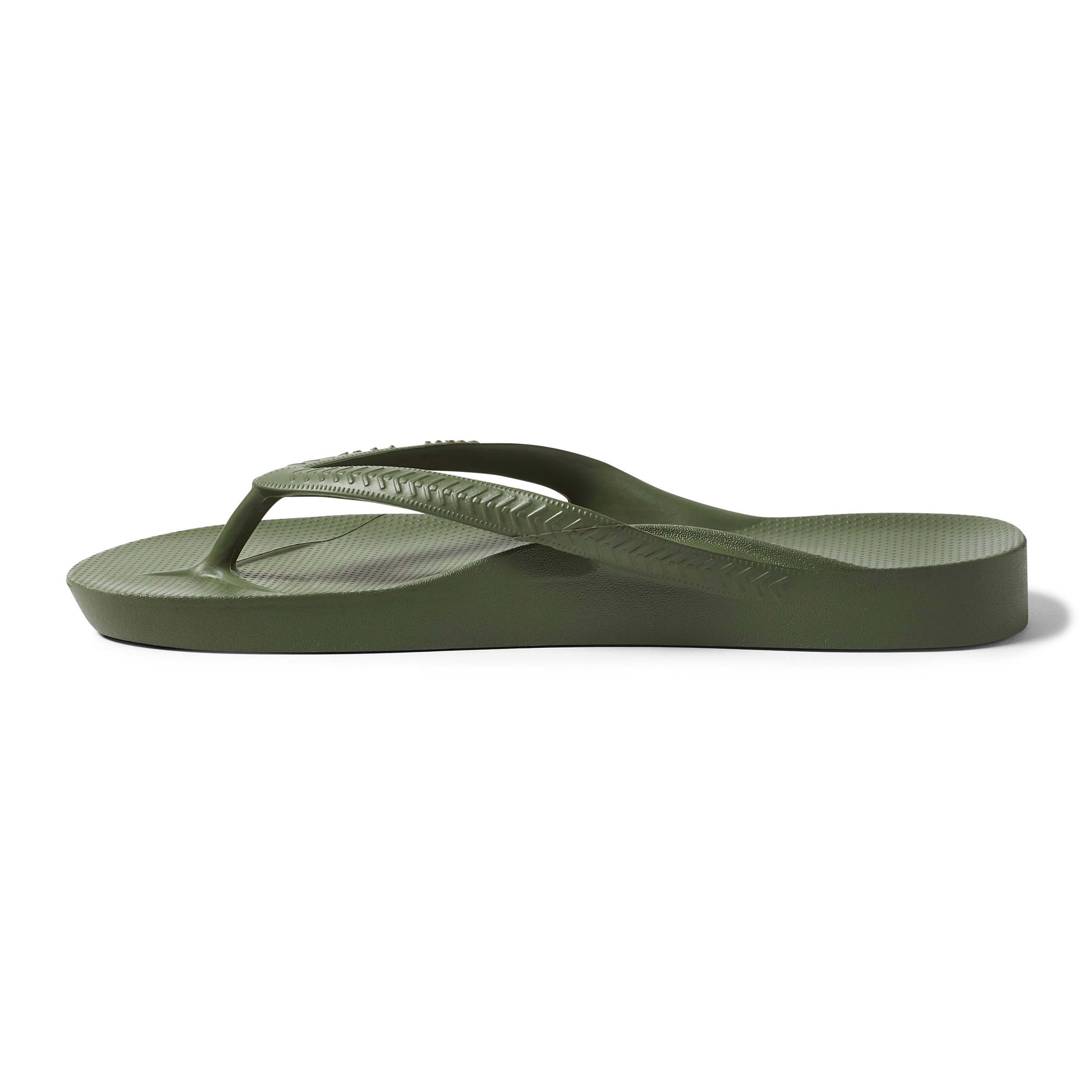 Archies arch support thongs Khaki left.jpg