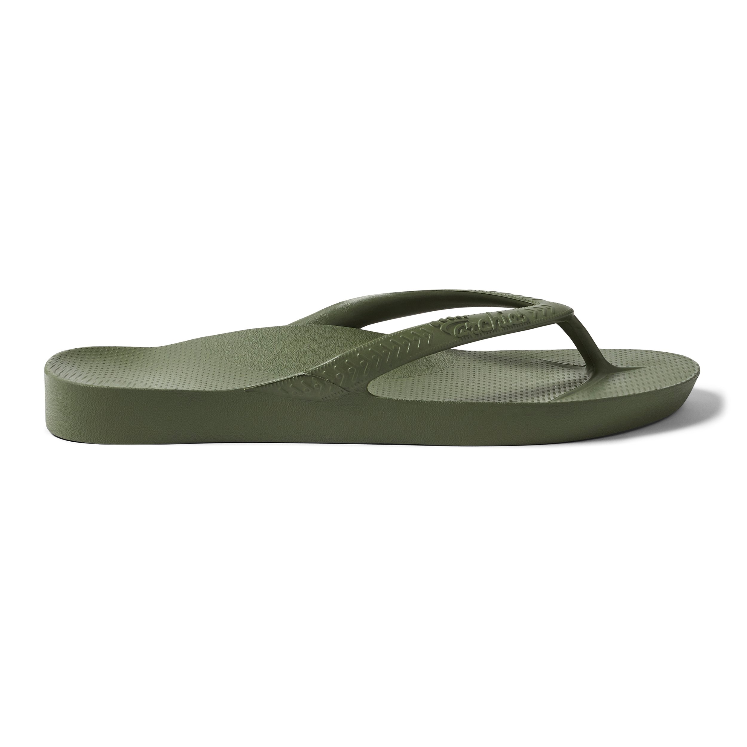 Archies arch support thongs Khaki right.jpg