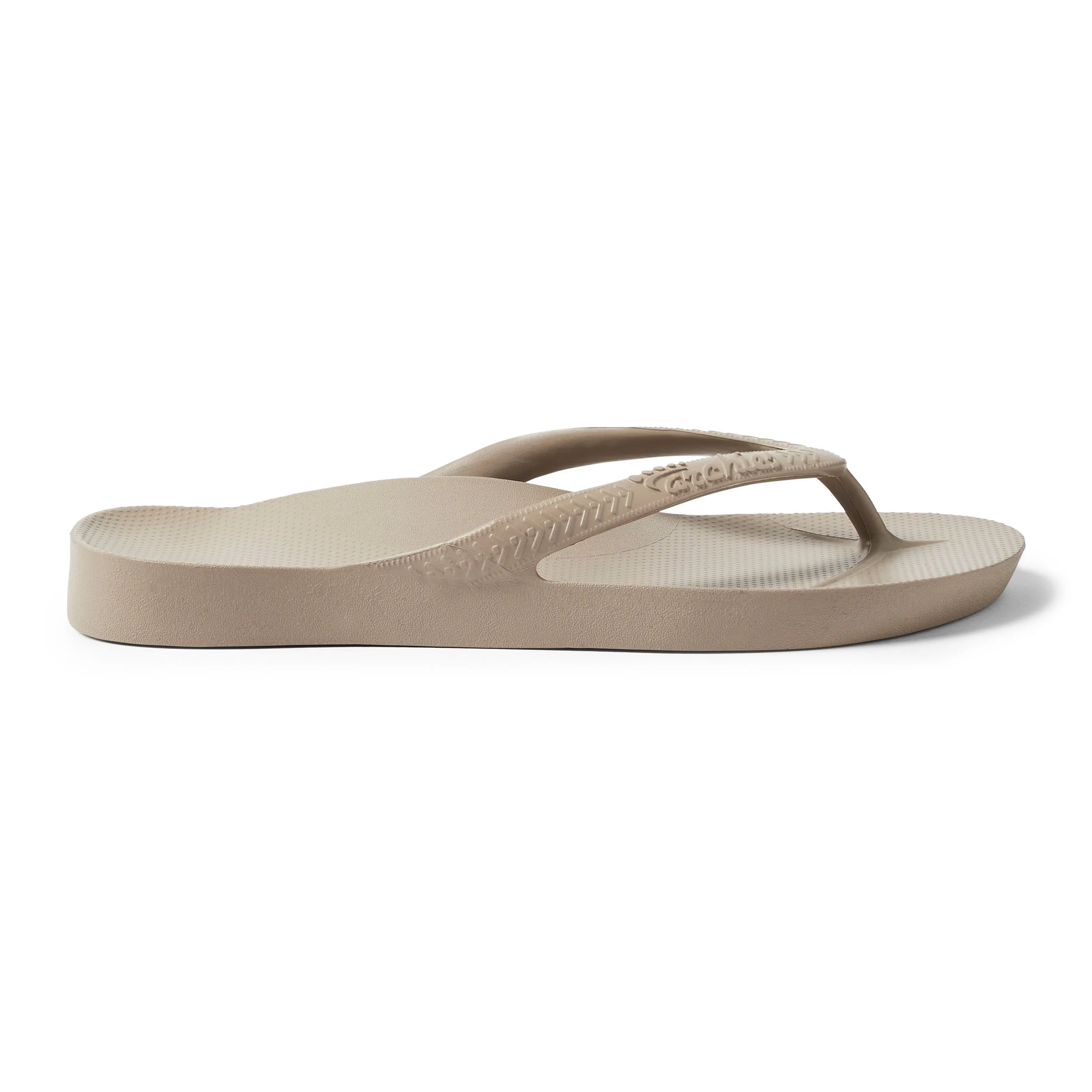 Archies arch support thongs Taupe right.jpg