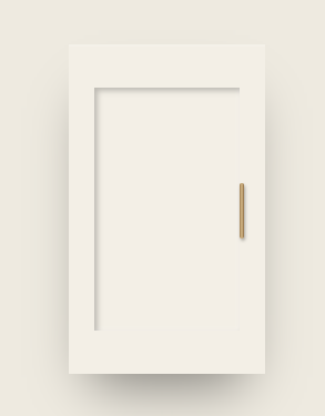 Simple white door with a gold handle