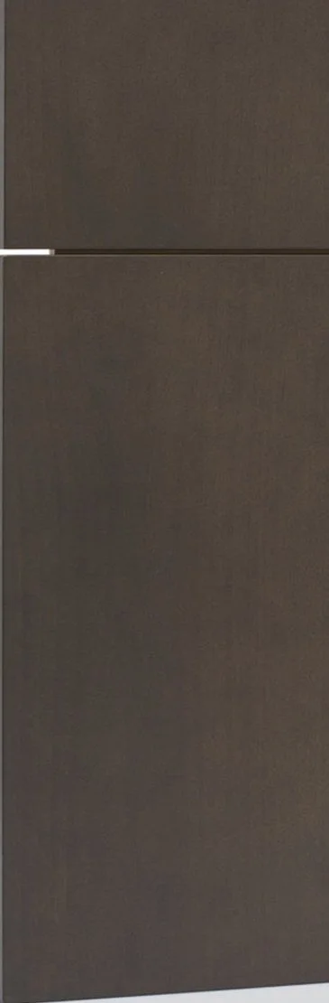 Close-up of a dark gray or black interior door with a silver horizontal handle.