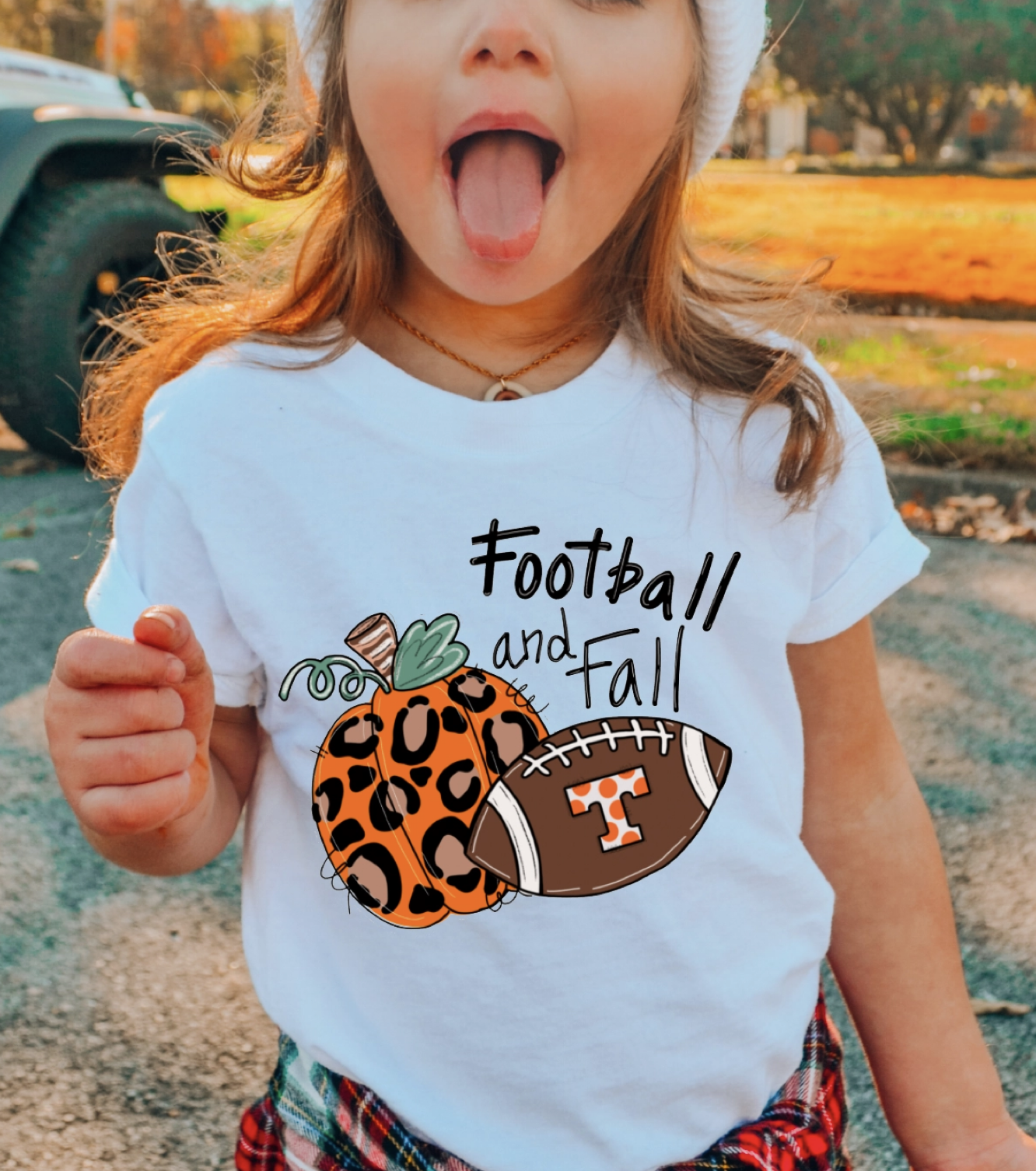Football and Fall Girls Tee