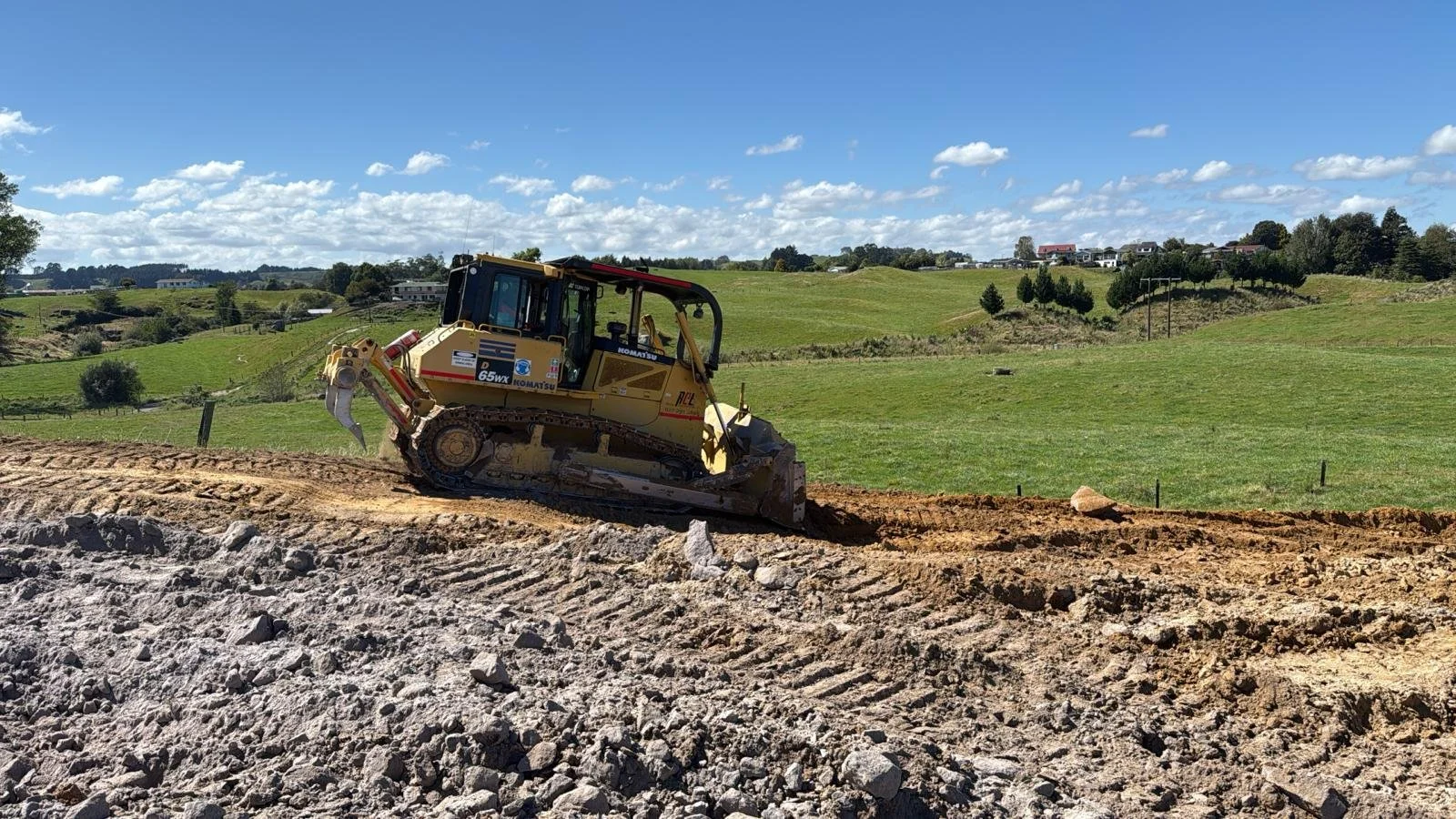 Bulldozer rhyolite ripping by Rouse Contracting LTD