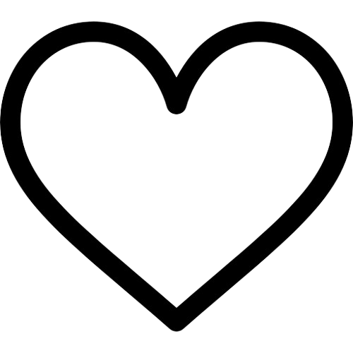Outline of a heart shape with multiple borders on a black background.