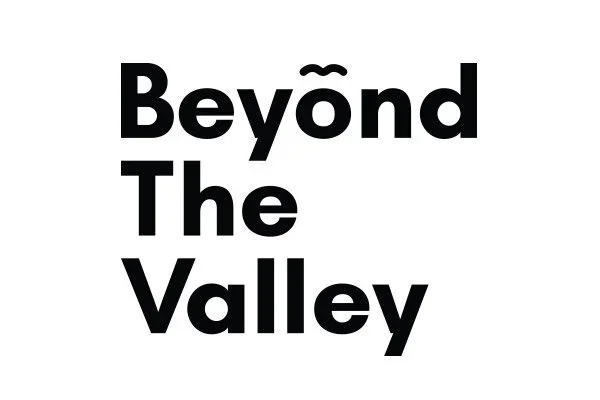 Text that reads 'Beyond The Valley' in bold black font on a white background.