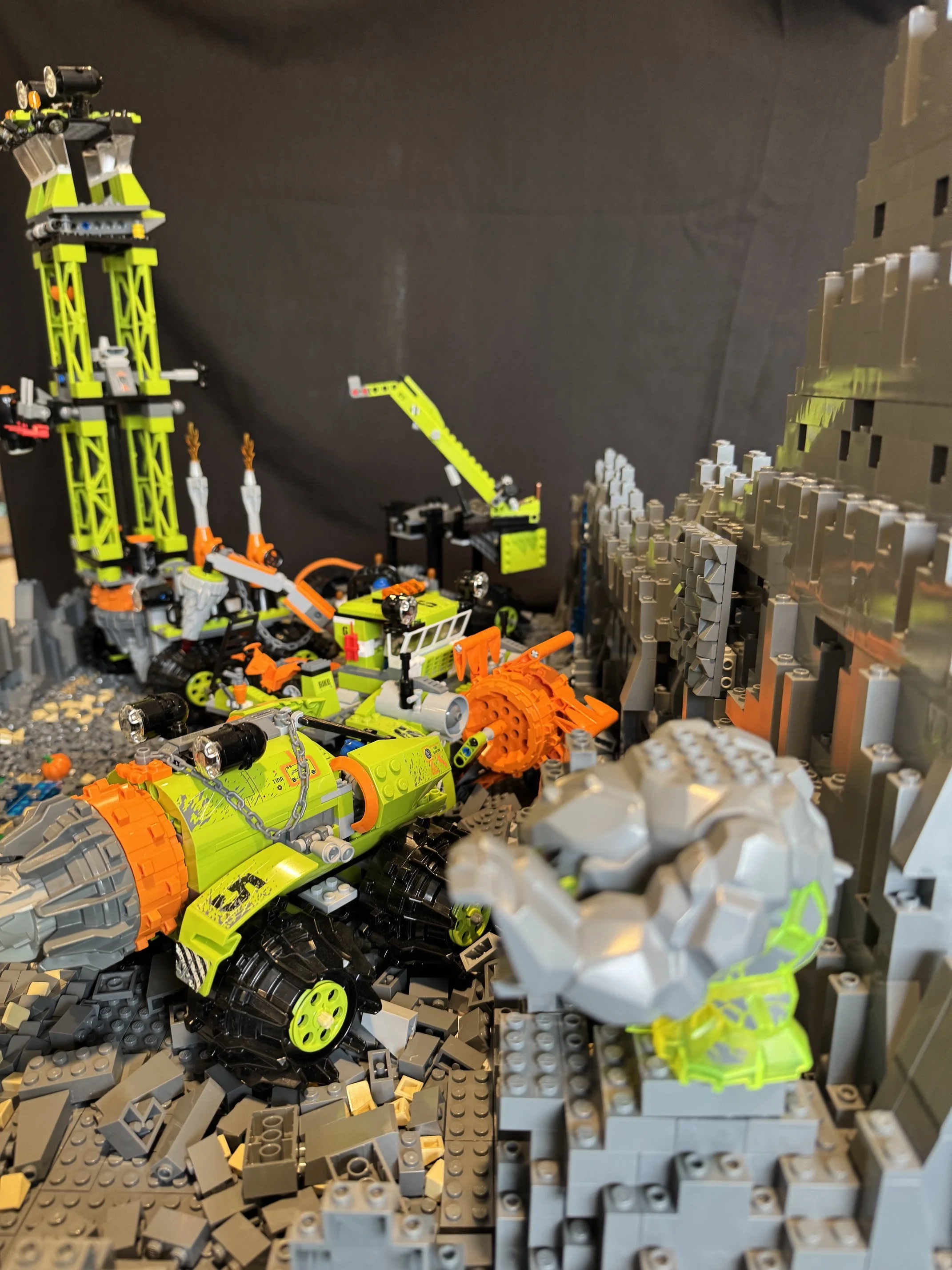 Complete with a bulldozer.