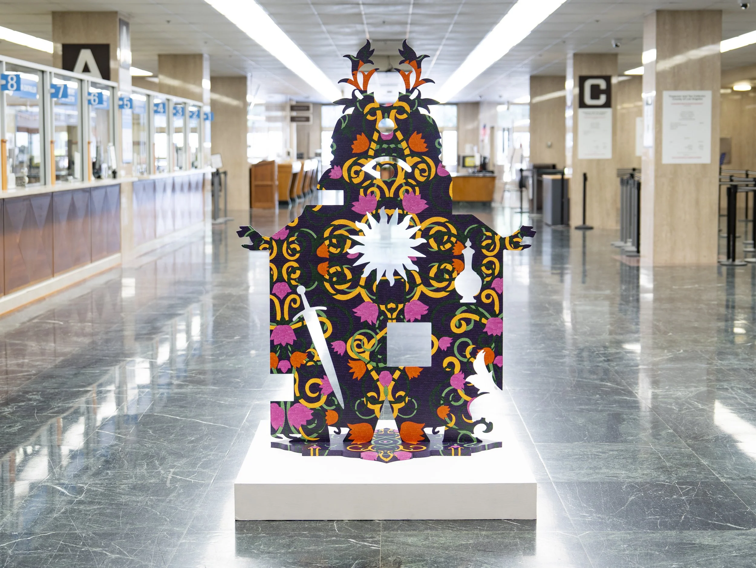 Two Of Me, 2026
Acrylic, Aluminum, Hardware
72”x53”
Installed at the Kenneth Hahn Hall Of Administration, Los Angeles, CA