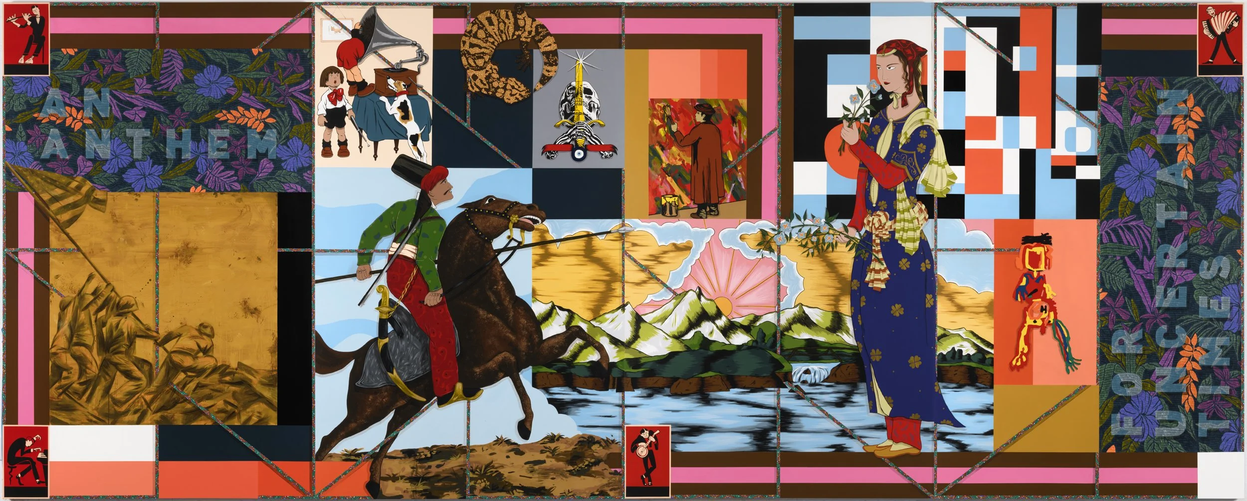 An Anthem For Uncertain Times, 2021
Acrylic on canvas
8’x20’