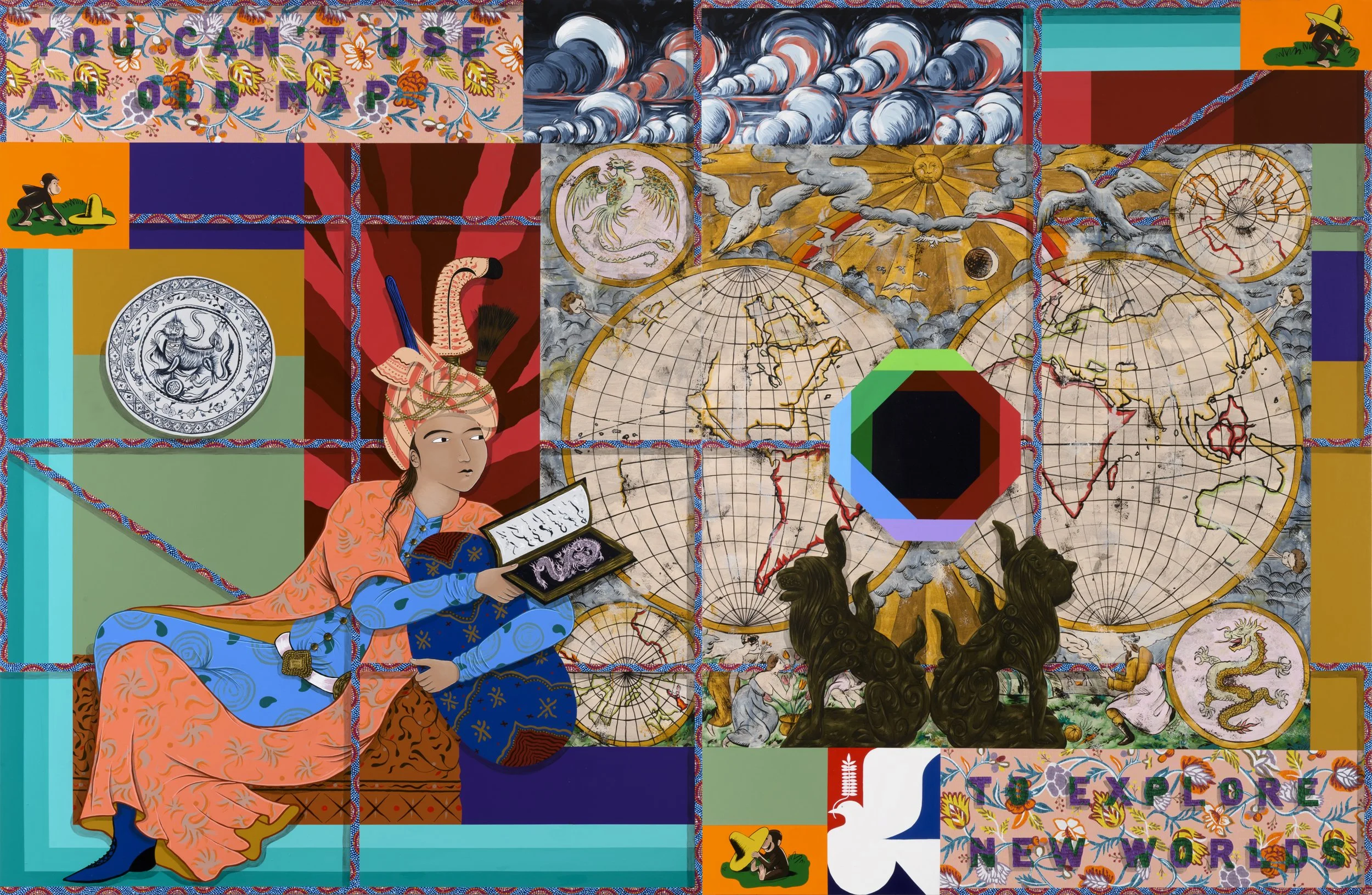 You Can't Use Old Maps to Explore New Worlds, 2021
Acrylic on canvas,
7’x10’
