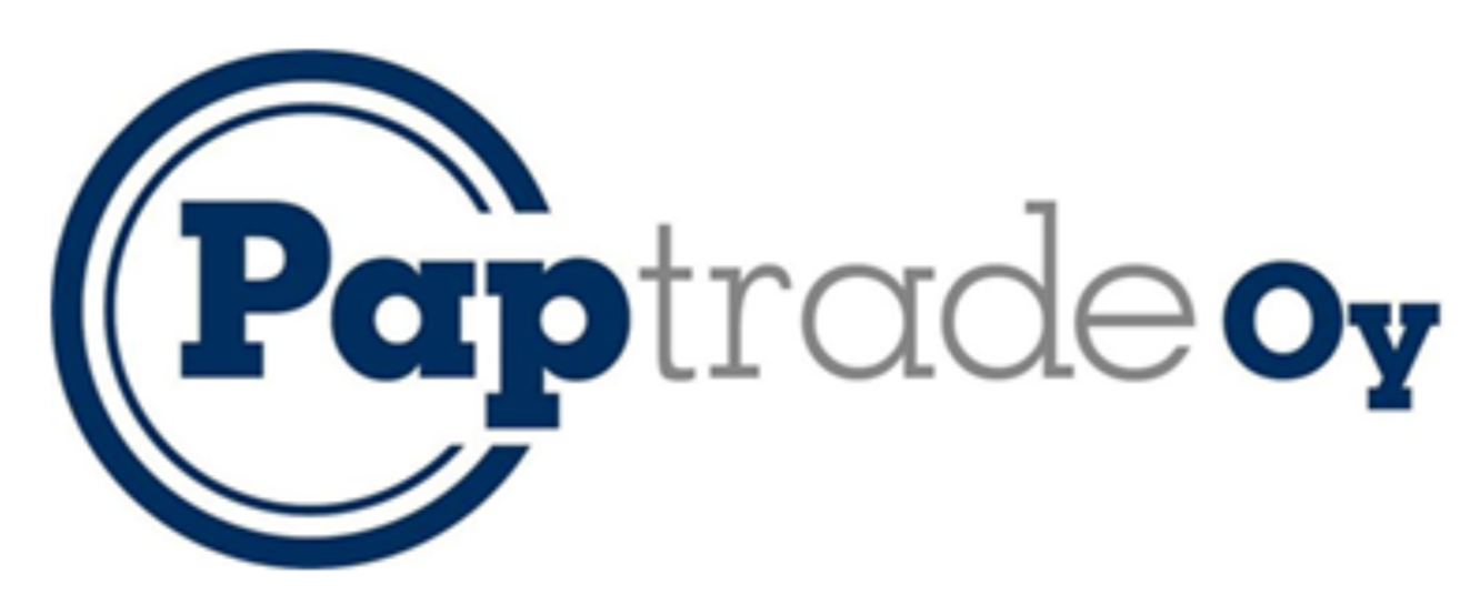 Image of the Paptrade Oy logo, featuring the word 'Pap' inside a circle, followed by the word 'Trade'