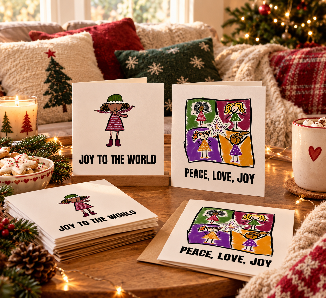 The Keep Smiling Sweethearts™ Christmas cards pack of 4