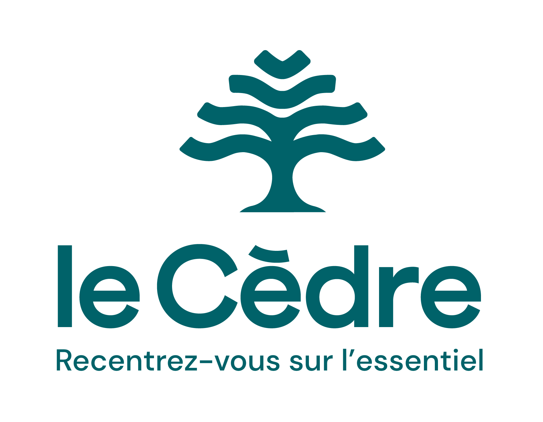 The logo for leCédre, featuring a stylized tree with layered branches, with the text "leCédre" and the slogan "Recentréz-vous sur l'essentiel" in French.