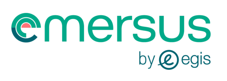 Emersus logo with stylized circular design, the text 'by eGIS' underneath.