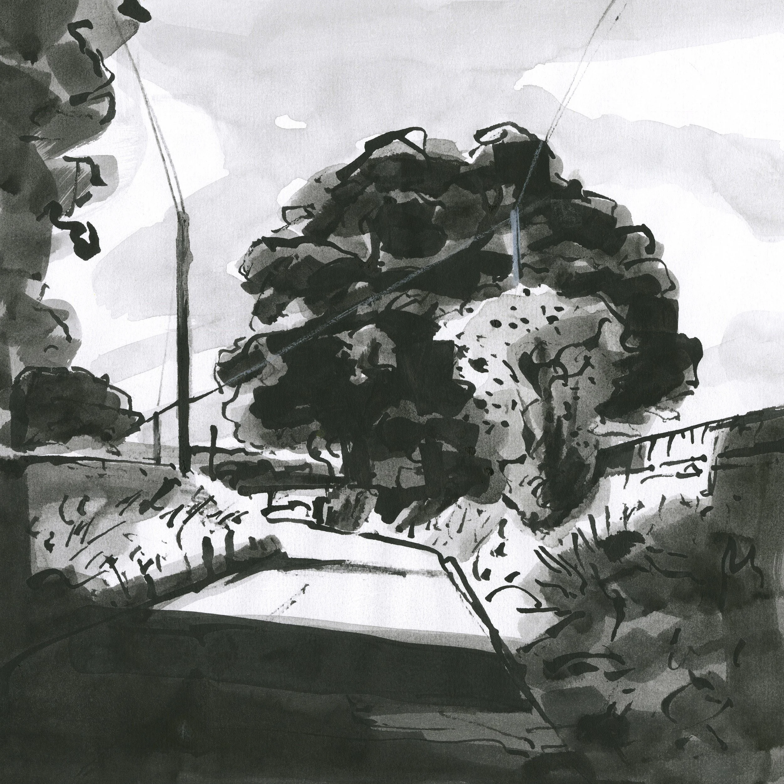 Fieldhead Lane Shadows - Holme. 23 x 23 cm