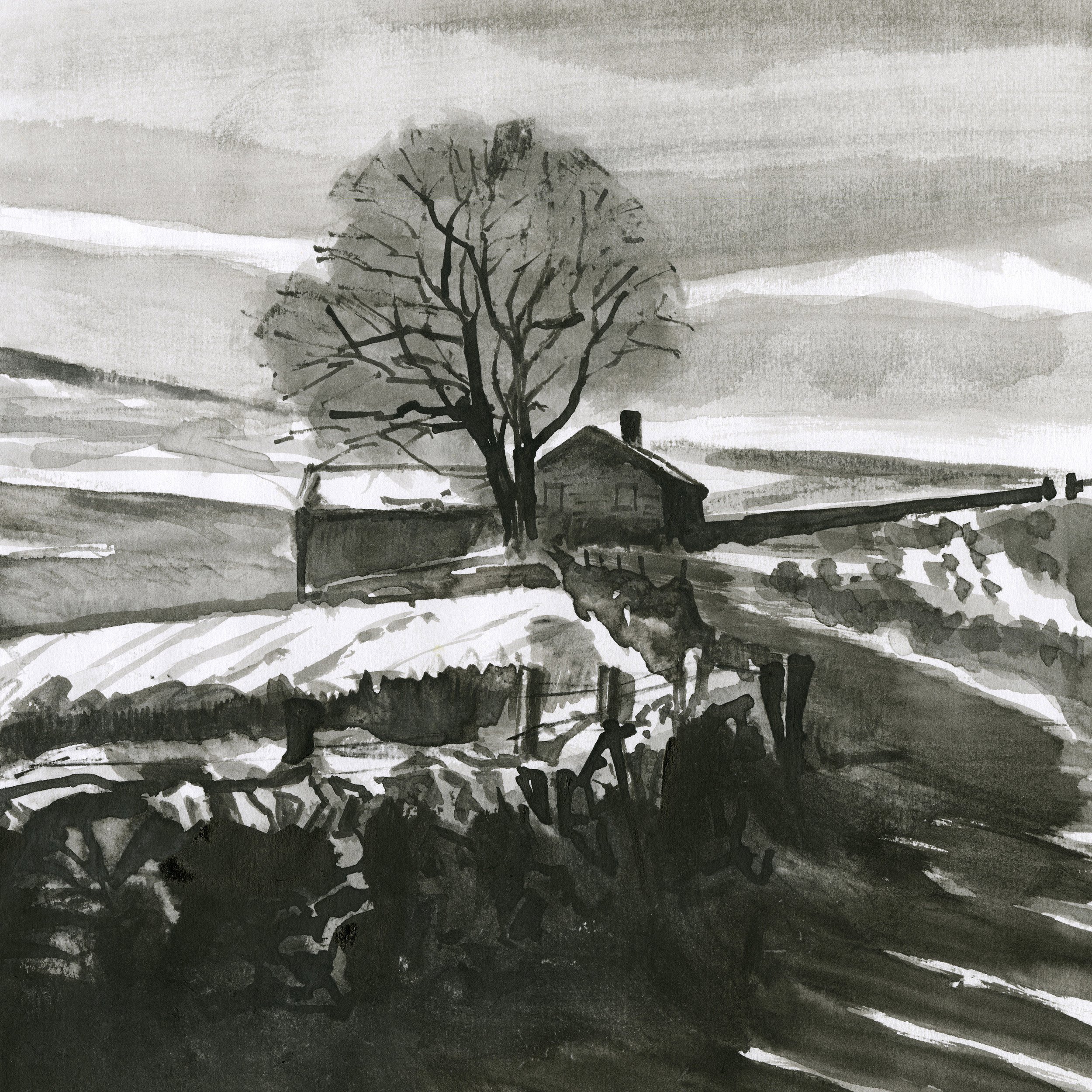 Bartin Ruined Farmhouse - Nether Lane, Marsden Clough. 23 x 23 cm