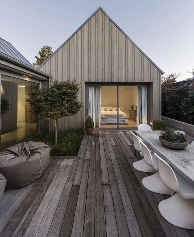 modern timber  beach house construction