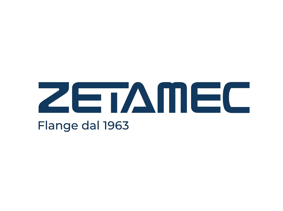 Logo con testo 'ZETAMEC' in blu, sotto 'Flange dal 1963' in caratteri più piccoli, su sfondo bianco.