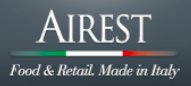 Logo con il testo 'AIREST Food & Retail. Made in Italy' su sfondo bianco.