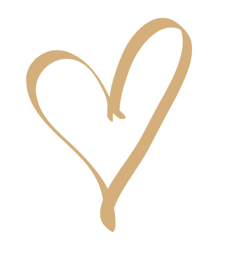 A gold hand-drawn heart outline.