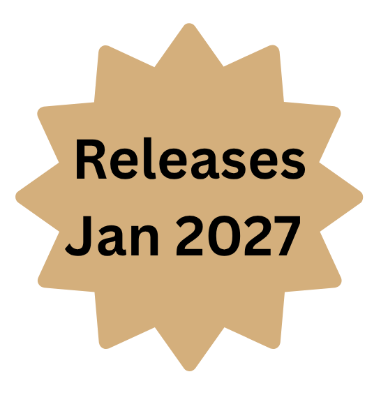 Gold starburst badge with bold black text that says "Releases Jan 2027".