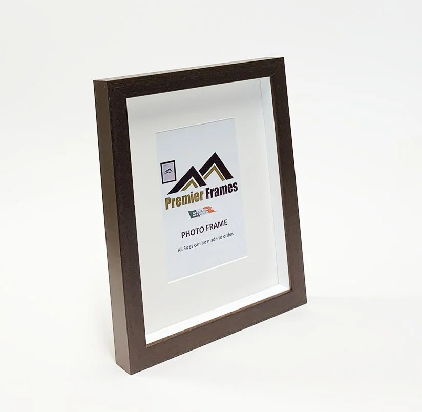 Multi-packs TBF32SB Shadow Box Frame Smooth Dark Brown Wood 30mm Deep x 20mm on face with 20mm white spacer.