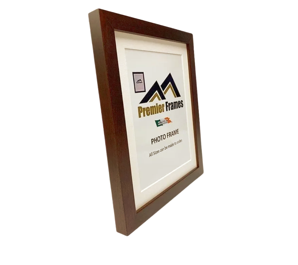 A102SBNM Smooth Finish Dark Brown Wood Frame with 1" Narrow Mount