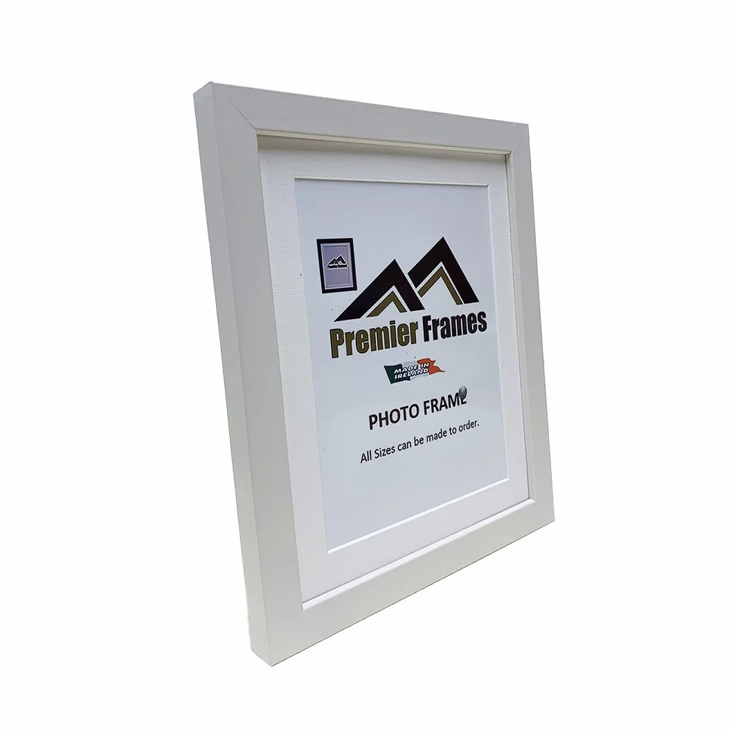 A102BVNM Matt Ivory (Limed White) Wood Grain Frame with 1" Narrow Mount.