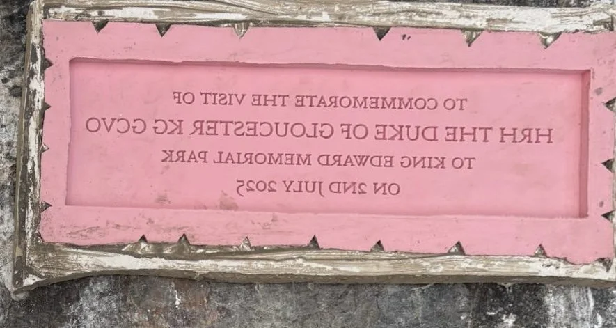 Pink silicone mould for Tideway commemorative plaques at Arch Bronze. 