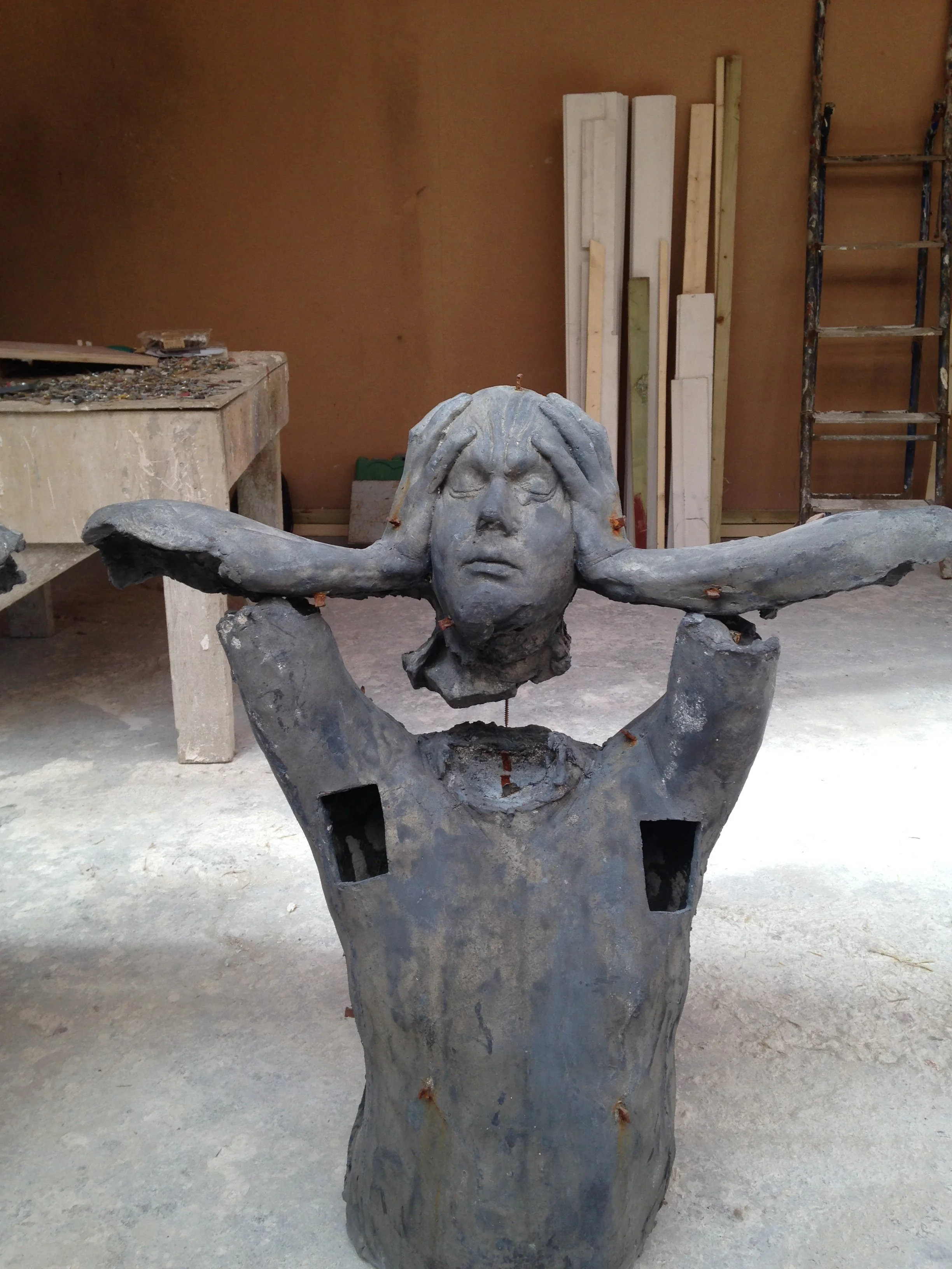 Detail of a lead figure from Marc Quinn’s Emotional Detox: The Seven Deadly Sins.