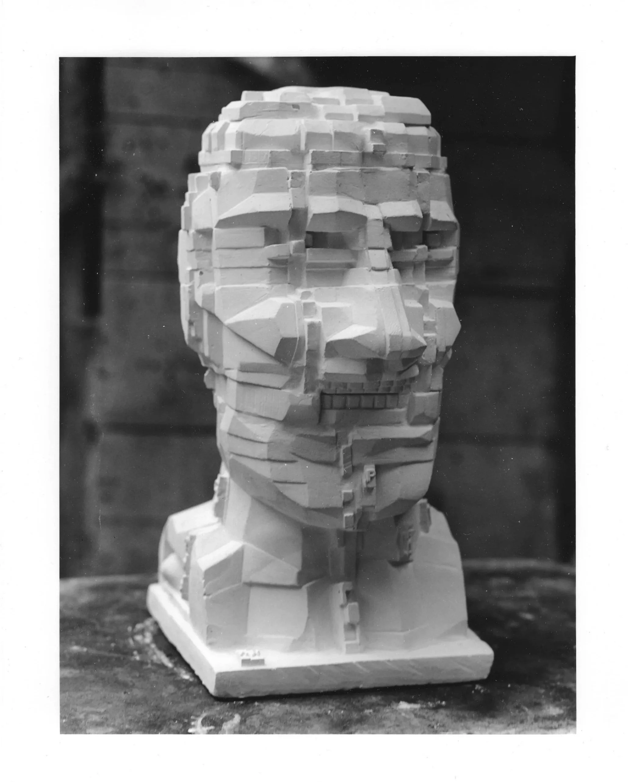 Eduardo Paolozzi’s Head, 1993, plaster, photographed at Arch Bronze.