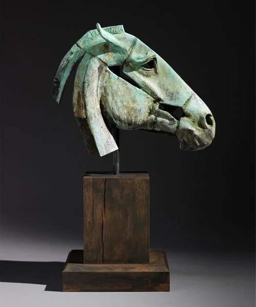 Nic Fiddian Green’s Trojan Horse, patinated bronze horse head sculpture cast by Arch Bronze