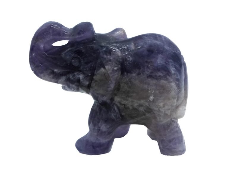 Elephant Carvings Amethyst or Tiger Eye (40mm)