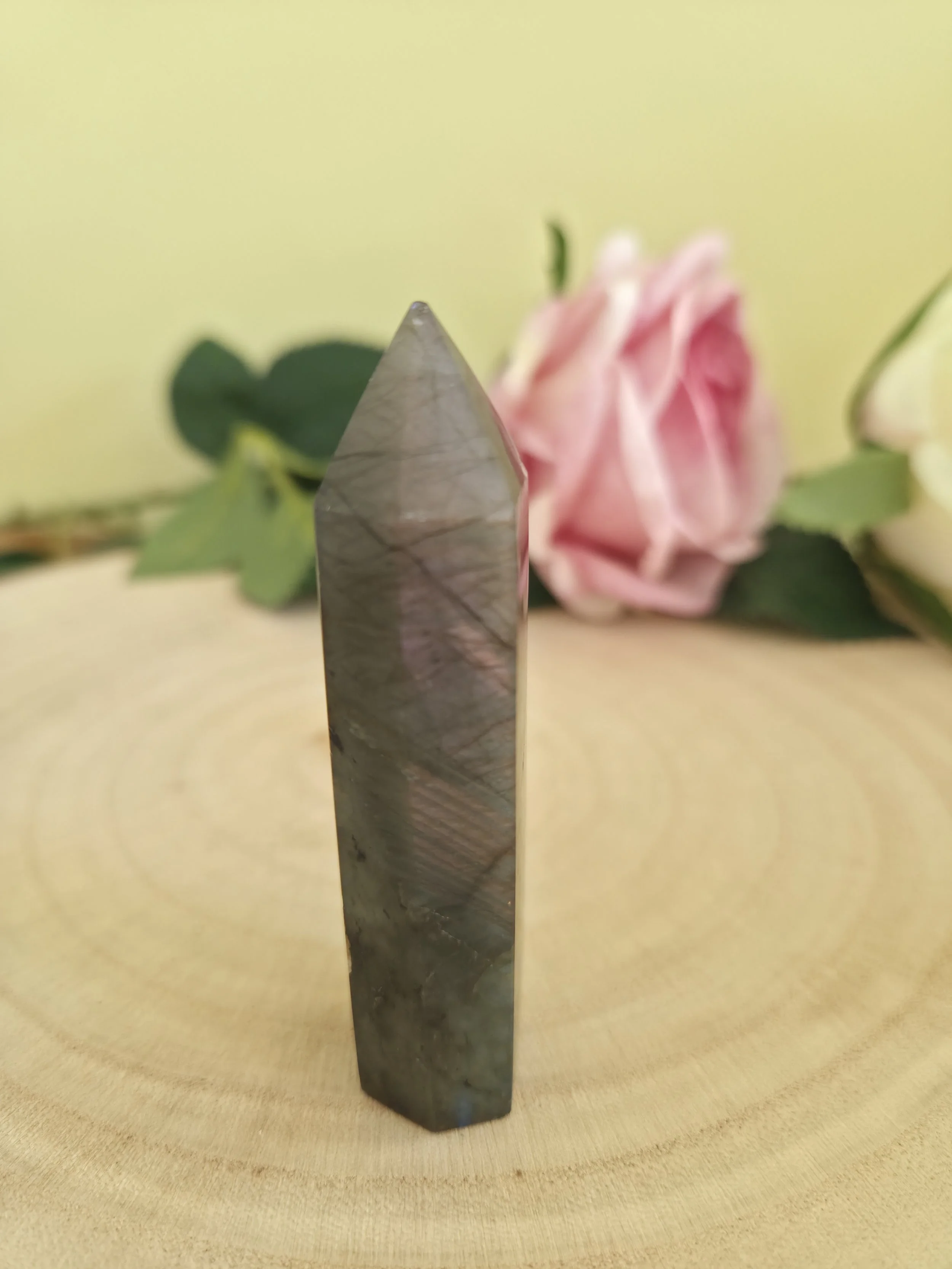 Mystic Labradorite Energy Tower- Pink and Blue Flashes